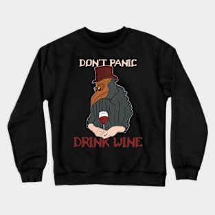 funny wine lover plague doctor Crewneck Sweatshirt